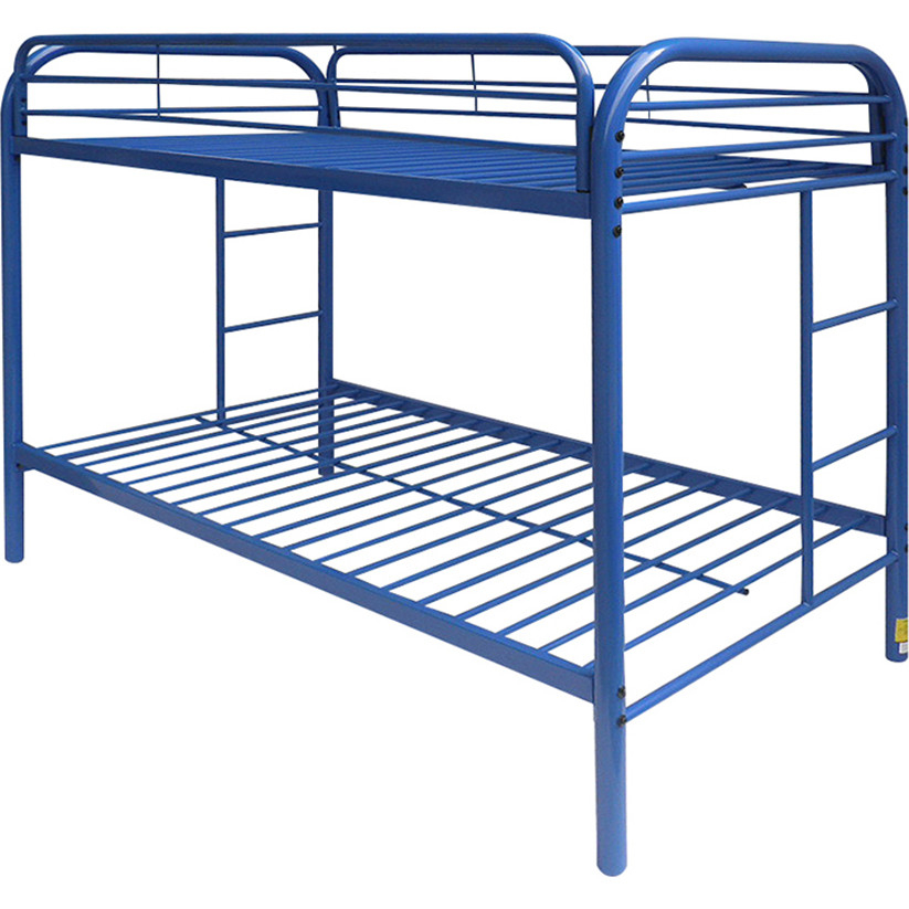 blue metal bunk bed