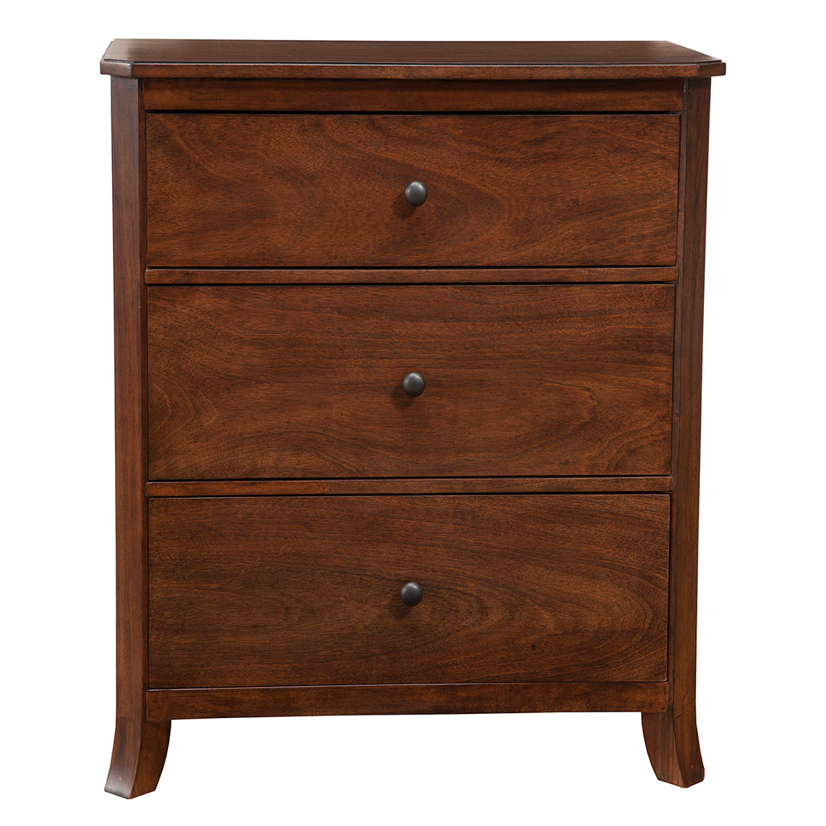 Alpine Furniture 97704 Baker 3 Drawer Small Chest in Mahogany Finish