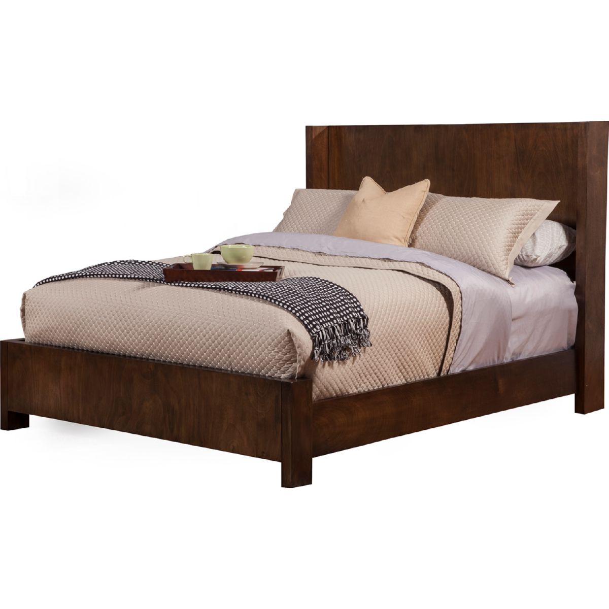 Alpine Furniture 160001Q Austin Queen Shelter Panel Bed in Chestnut