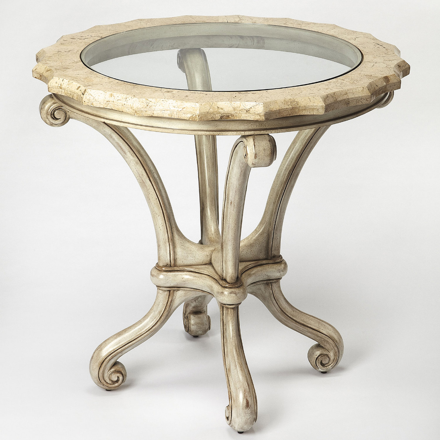 Butler 4388090 Clarendon Foyer Accent Table In Cream Fossil Stone