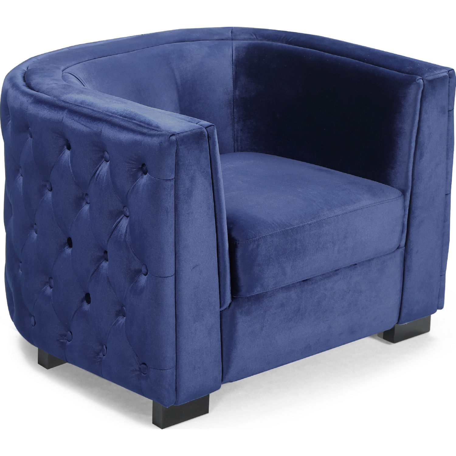Chic Iconic Fcc9266 Dr Saratov Club Chair In Button Tufted Navy