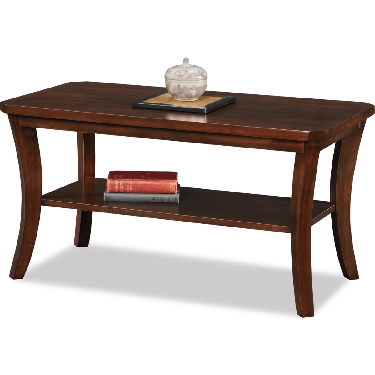 Leick 10303 Condo Apartment Coffee Table In Chocolate Cherry Finish