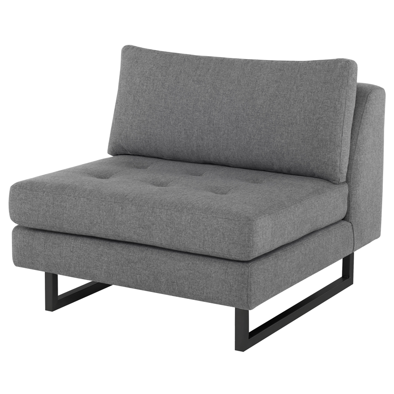 Nuevo Hgsc553 Janis Armless Accent Chair In Shale Grey Fabric