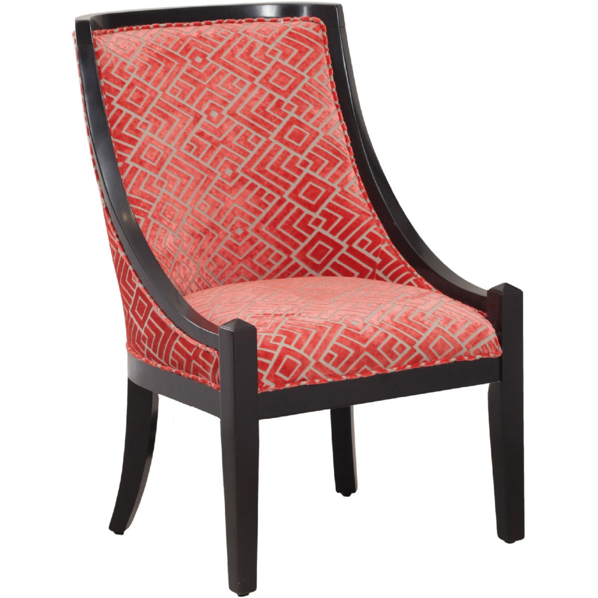Powell 15S8180 Aria Accent Chair in Hot Coral Velvet
