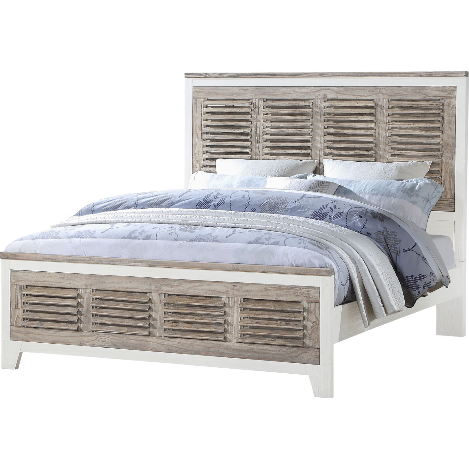 Sea Winds B266qbed Twotn Catania Queen Bed In Weathered Pine White