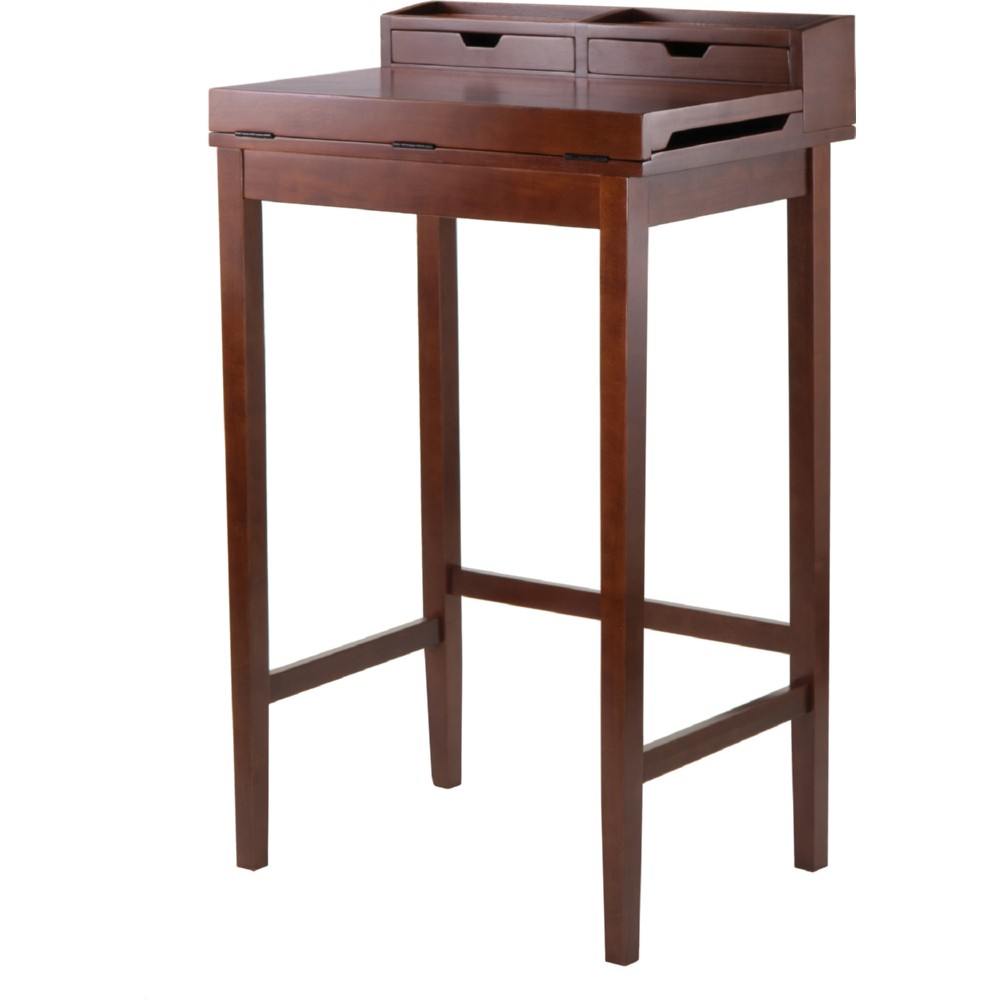 Winsome 94628 Brighton High Standing Desk W 2 Drawers In Antique