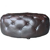 Mondavi Cocktail Ottoman in Brown Top Grain Leather