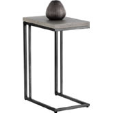 Sawyer C-Shaped End Table in Concrete & Black Steel