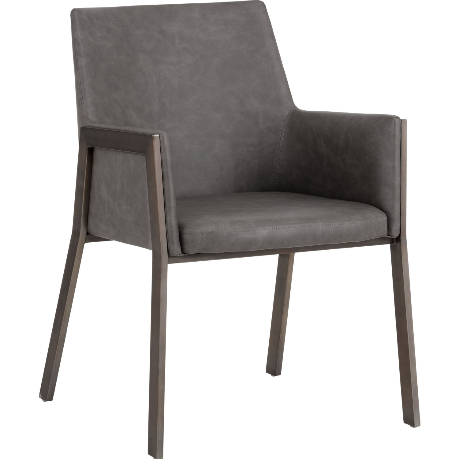 Sunpan 103154 Bernadette Arm Chair in Kendall Grey Leatherette