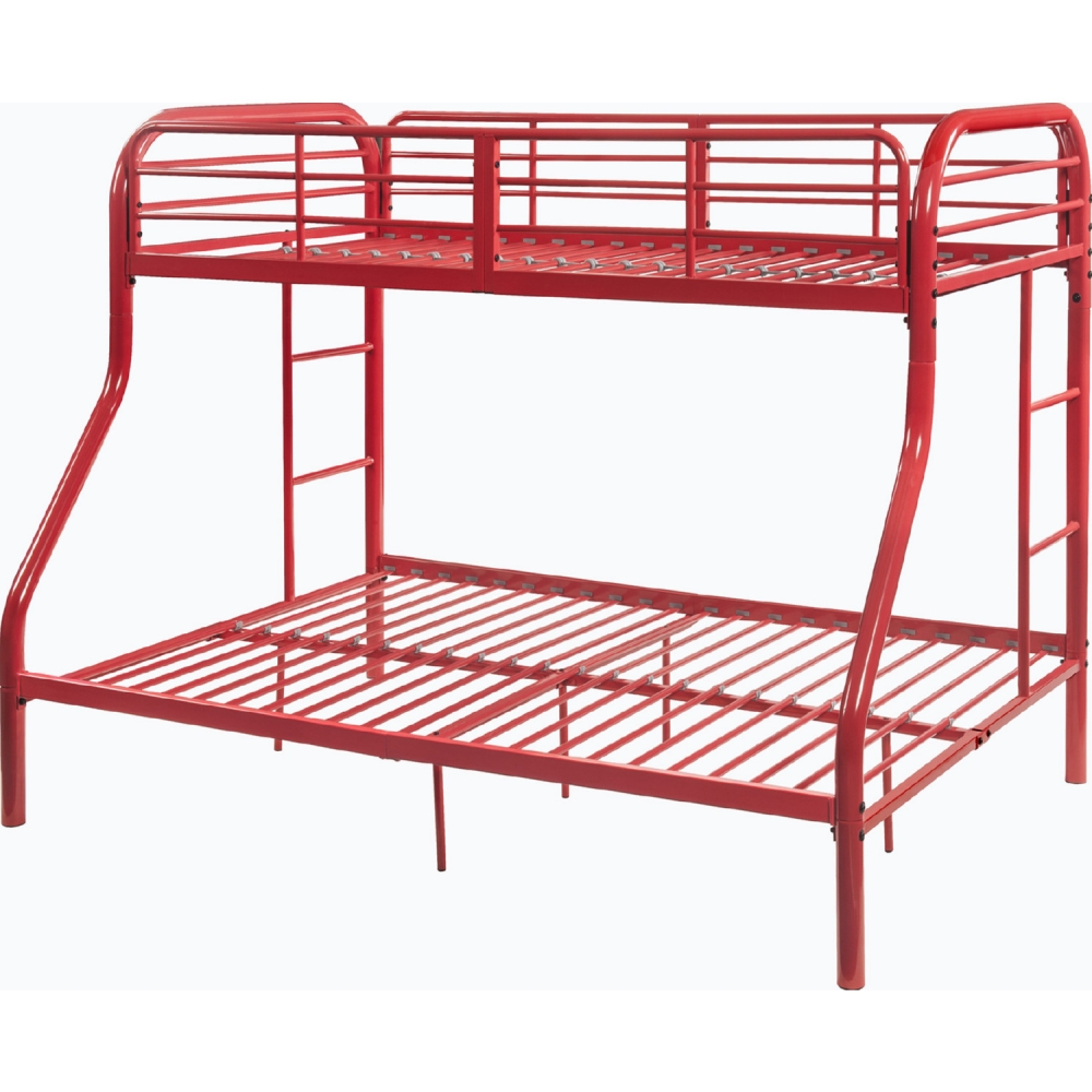 Acme 02043rd Tritan Twin Over Full Bunk, Red Metal Bunk Bed Frame