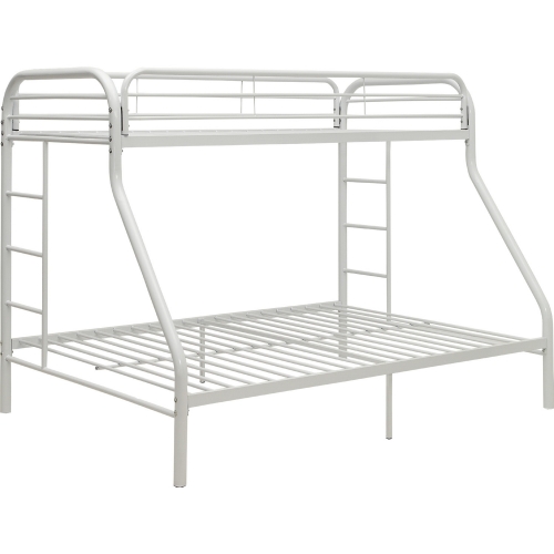 Tritan Twin XL over Queen Bunk Bed in White Metal