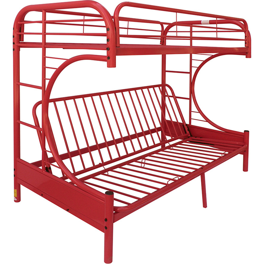 Futon Bunk Bed, Red And Blue Metal Bunk Beds