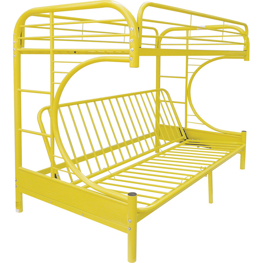 Acme 02091WYL Eclipse Twin / Full / Futon Bunk Bed in Yellow Metal