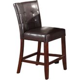 Danville Counter Dining Chair in Espresso Leatherette & Walnut (Set of 2)