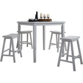 Gaucho 5 Piece Counter Height Dining Set in White
