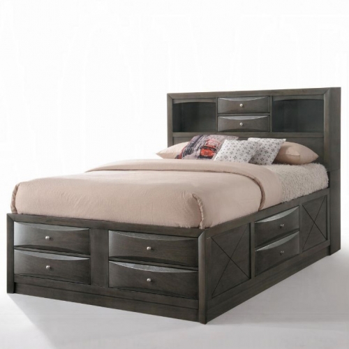 Ireland Full Storage Bed in Gray Oak