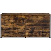 Juvanth 6 Drawer Dresser in Rustic Oak & Black Metal
