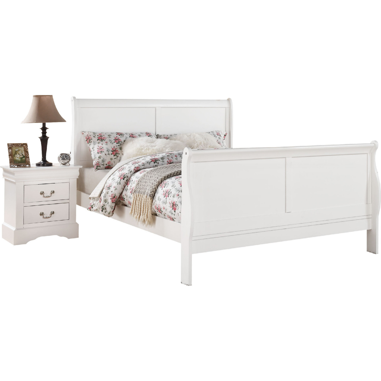 Acme Louis Philippe III Queen Bed White