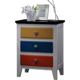Brooklet Nightstand in White & Multicolor