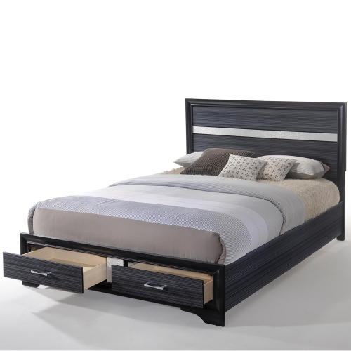 Naima King Storage Bed in Black