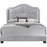 Frankie Queen Bed in Gray Velvet