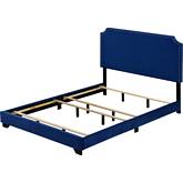 Haemon Queen Bed in Blue Fabric