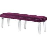 Varian Bench in Tufted Burgundy Velvet & Mirror
