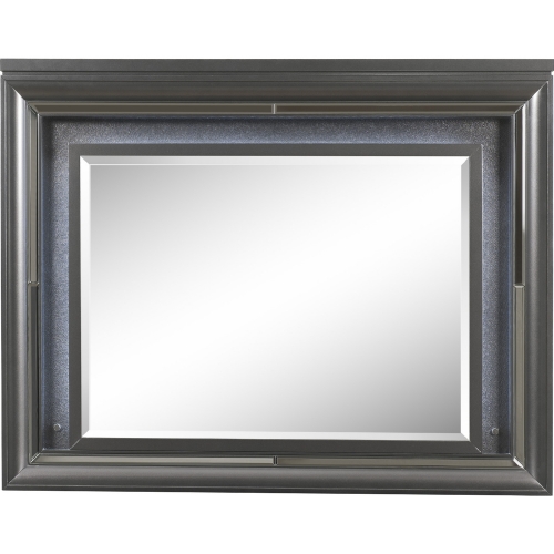 Sawyer Mirror with LED in Metallic Gray
