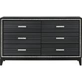 Haiden Dresser in Weathered Black Finish & Silver