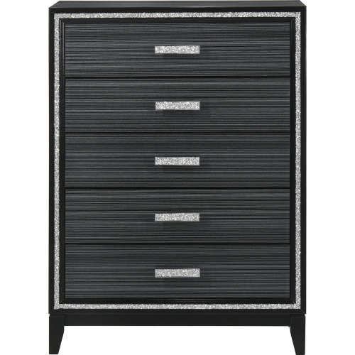 Haiden Chest in Weathered Black Finish & Silver