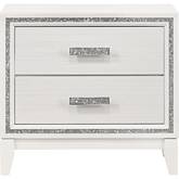 Haiden Nightstand in White Finish & Silver