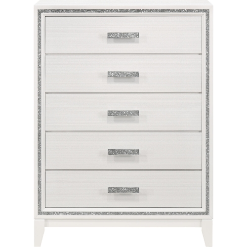 Haiden Chest in White Finish & Silver
