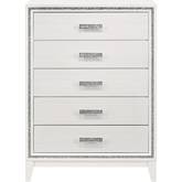 Haiden Chest in White Finish & Silver