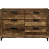 Morales Dresser in Rustic Oak Finish Wood