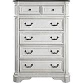 Florian Chest in Antique White & Oak Finish