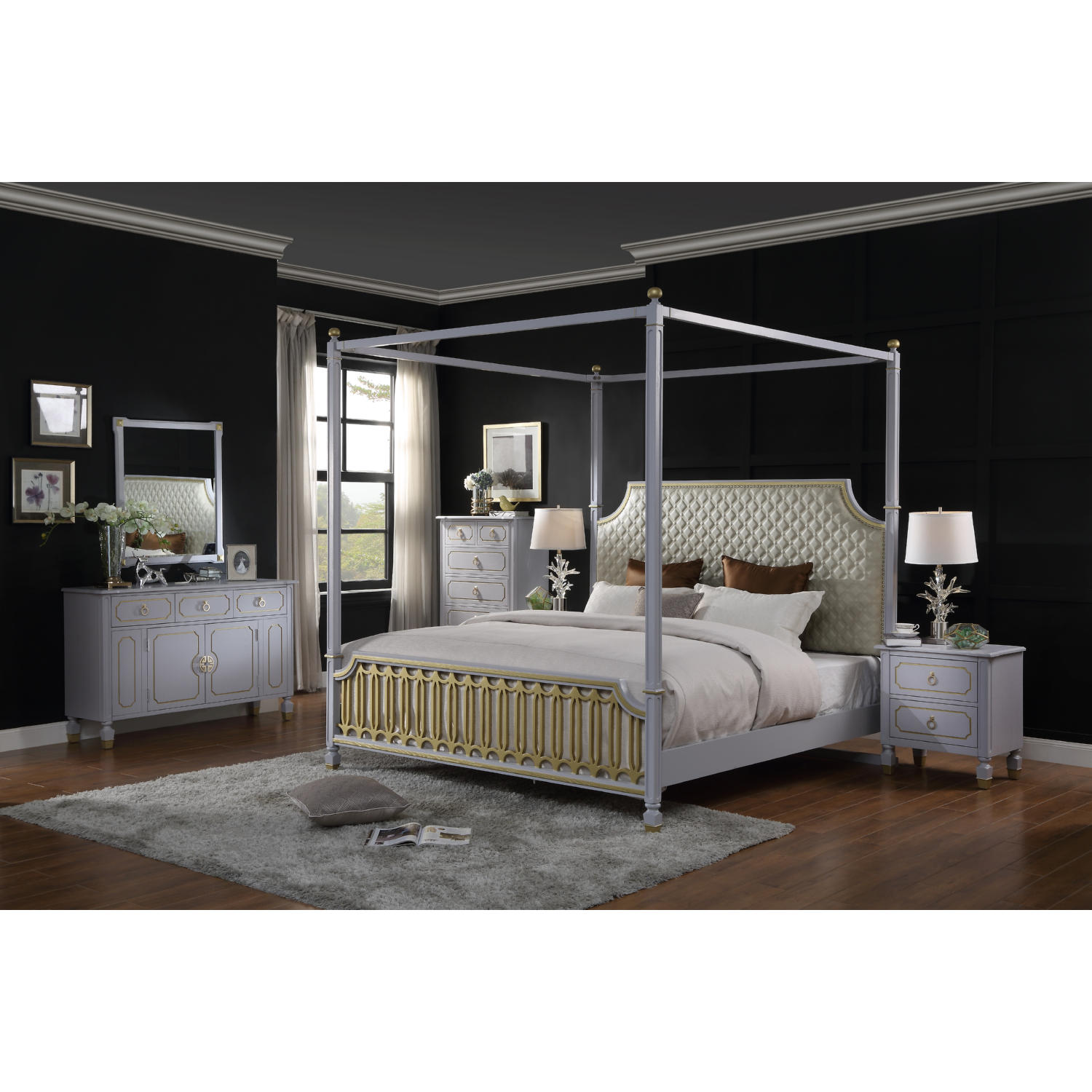 Acme 28865 House Marchese Dresser in Pearl Gray Finish
