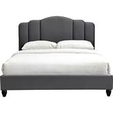 Giada King Bed in Channel Tufted Charcoal Gray Fabric