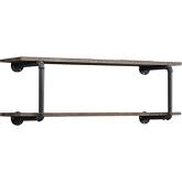 Brantley Wall Shelf in Antique Oak & Sandy Gray Metal