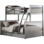 Haley II Twin over Full Bunk Bed with 2 Drawers in Gray