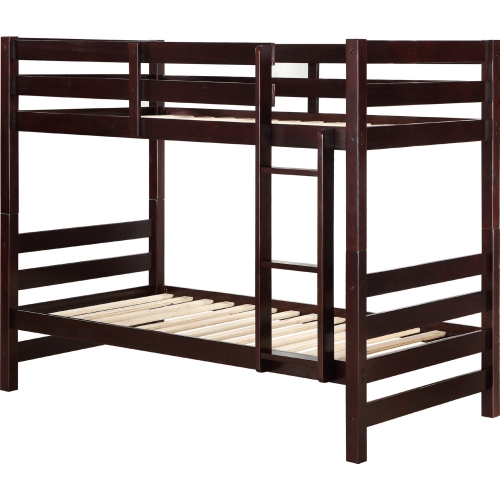 Ronnie Twin over Twin Bunk Bed in Espresso Wood