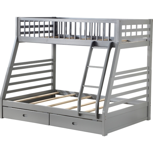 Jason Twin over Full Bunk Bed with 2 Drawers in Gray