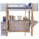 Saiyan Dresser in Gray & Natural Wood