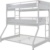 Cargo Twin over Twin over Full Triple Bunk Bed in Gunmetal Finish