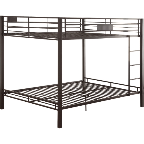 Kaleb Queen over Queen Bunk Bed in Sandy Black Metal