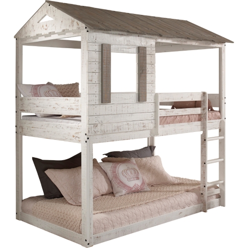 Darlene Twin over Twin Bunk Bed in Rustic White