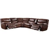 Brax Power Motion Sectional Sofa in Two Tone Brown Leather Gel