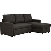 Hiltons Sectional Sofa w/ Sleeper & Storage in Charcoal Linen