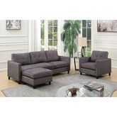 Ceasar Sectional Sofa in Gray Fabric