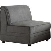 Bois Modular Sectional Sofa Armless Chair in Gray Velvet