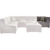 Bois Modular Sectional Sofa Wedge & 2 Pillows in Gray Velvet